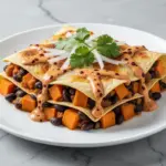 sweet potato and black bean enchilada casserole - featured image