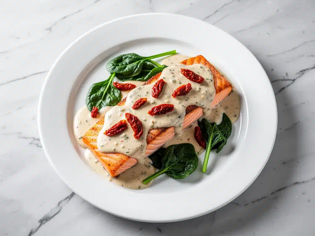 Ultra-Creamy Tuscan Salmon: Easy 15-Minute Weeknight Dinner 4 ultra-creamy Tuscan salmon preparation steps